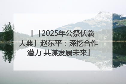 「2025年公祭伏羲大典」赵东平：深挖合作潜力 共谋发展未来