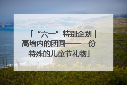 “六一”特别企划｜高墙内的团圆——一份特殊的儿童节礼物