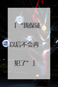 “我保证以后不会再犯了”
