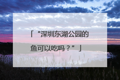 “深圳东湖公园的鱼可以吃吗？”