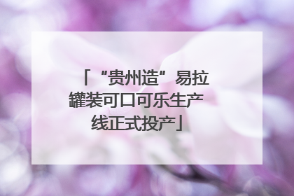 “贵州造”易拉罐装可口可乐生产线正式投产