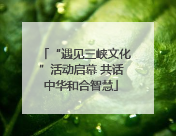“遇见三峡文化”活动启幕 共话中华和合智慧