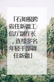 石如根跨省任新疆工信厅副厅长，连续多名年轻干部调任新疆