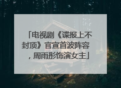 电视剧《谍报上不封顶》官宣首波阵容，周雨彤饰演女主