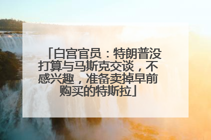 白宫官员：特朗普没打算与马斯克交谈，不感兴趣，准备卖掉早前购买的特斯拉