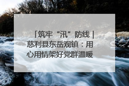 筑牢“汛”防线｜慈利县东岳观镇：用心用情架好党群温暖悠长的“连心桥”
