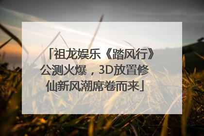 祖龙娱乐《踏风行》公测火爆，3D放置修仙新风潮席卷而来