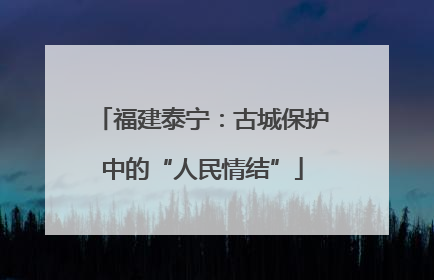 福建泰宁：古城保护中的“人民情结”