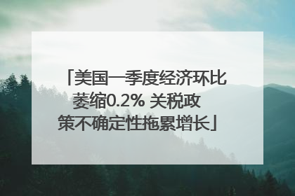 美国一季度经济环比萎缩0.2% 关税政策不确定性拖累增长