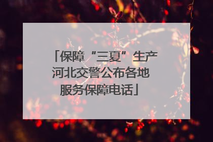保障“三夏”生产 河北交警公布各地服务保障电话
