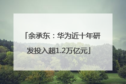 余承东：华为近十年研发投入超1.2万亿元