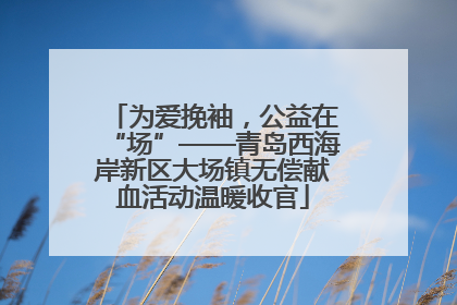 为爱挽袖，公益在“场”——青岛西海岸新区大场镇无偿献血活动温暖收官