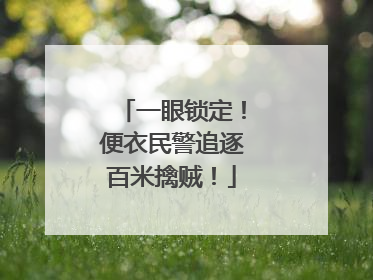 一眼锁定！便衣民警追逐百米擒贼！
