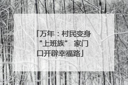 万年：村民变身“上班族” 家门口开辟幸福路