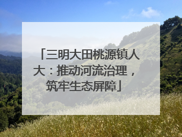 三明大田桃源镇人大：推动河流治理，筑牢生态屏障
