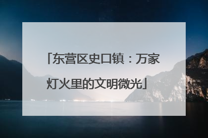 东营区史口镇：万家灯火里的文明微光