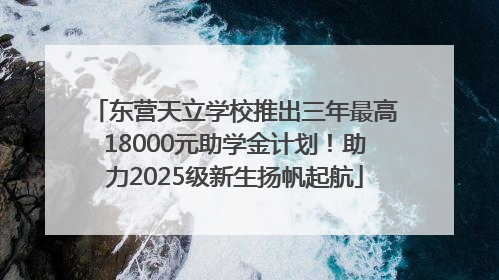 东营天立学校推出三年最高18000元助学金计划！助力2025级新生扬帆起航