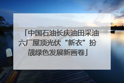 中国石油长庆油田采油六厂屋顶光伏“新衣”扮靓绿色发展新画卷