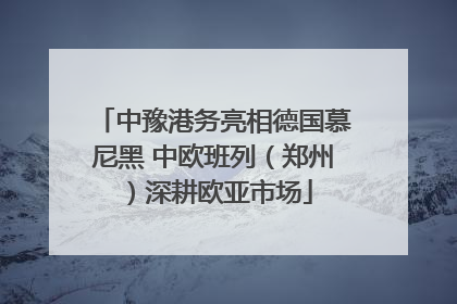 中豫港务亮相德国慕尼黑 中欧班列（郑州）深耕欧亚市场
