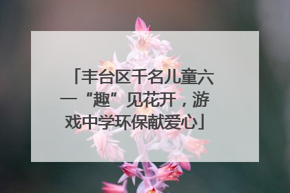 丰台区千名儿童六一“趣”见花开，游戏中学环保献爱心