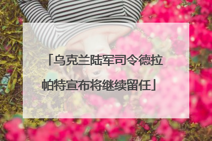 乌克兰陆军司令德拉帕特宣布将继续留任