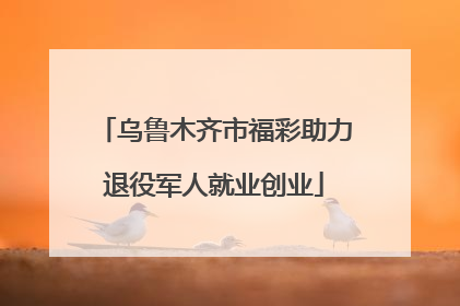 乌鲁木齐市福彩助力退役军人就业创业
