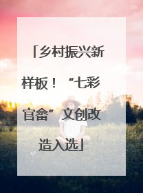 乡村振兴新样板！“七彩官畲”文创改造入选