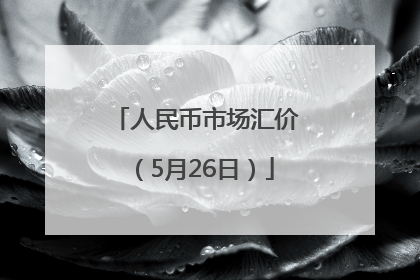 人民币市场汇价（5月26日）