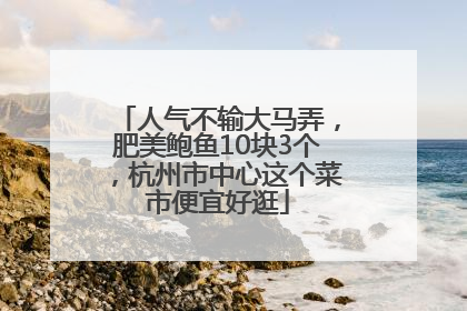 人气不输大马弄，肥美鲍鱼10块3个，杭州市中心这个菜市便宜好逛