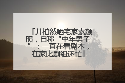 井柏然晒宅家素颜照，自称“中年男子”：一直在看剧本，在家比剧组还忙