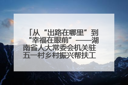 从“出路在哪里”到“幸福在眼前”——湖南省人大常委会机关驻五一村乡村振兴帮扶工作队书写振兴答卷