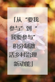 从“要我参与”到“我要参与” 积分制激活乡村治理新动能
