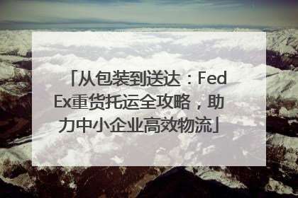 从包装到送达：FedEx重货托运全攻略，助力中小企业高效物流