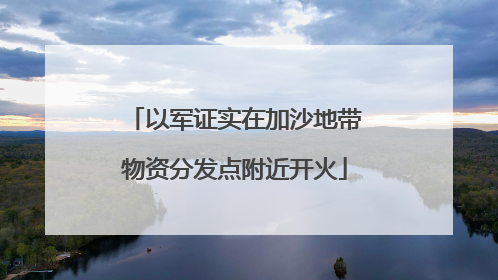 以军证实在加沙地带物资分发点附近开火