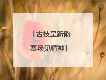 古技呈新韵 赛场见精神