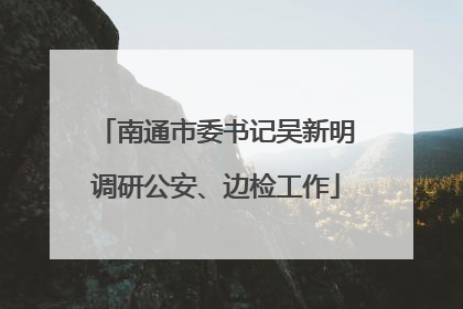 南通市委书记吴新明调研公安、边检工作