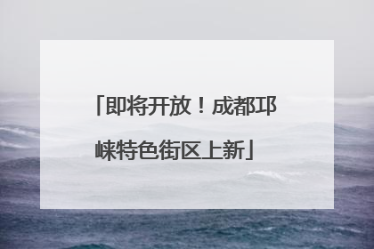 即将开放！成都邛崃特色街区上新