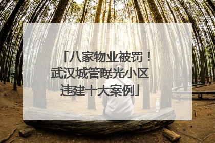 八家物业被罚！武汉城管曝光小区违建十大案例