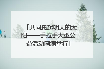 共同托起明天的太阳——手拉手大型公益活动圆满举行