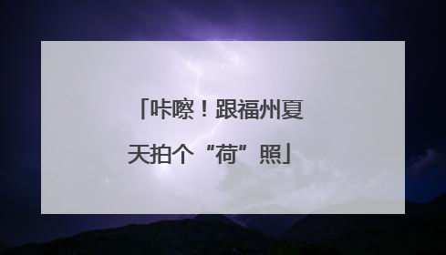 咔嚓！跟福州夏天拍个“荷”照