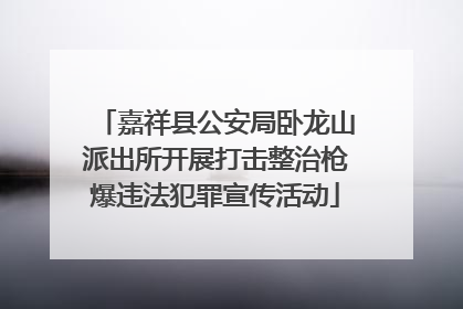 嘉祥县公安局卧龙山派出所开展打击整治枪爆违法犯罪宣传活动
