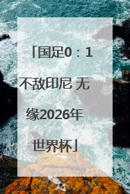 国足0：1不敌印尼 无缘2026年世界杯