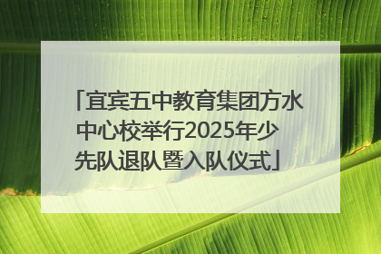 宜宾五中教育集团方水中心校举行2025年少先队退队暨入队仪式