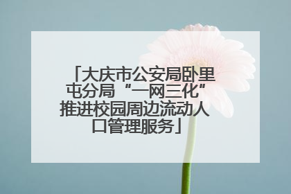 大庆市公安局卧里屯分局“一网三化”推进校园周边流动人口管理服务