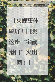 央媒集体刷屏！日照这座“宝藏港口”火出圈！