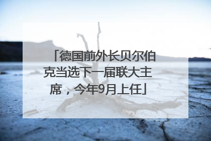 德国前外长贝尔伯克当选下一届联大主席，今年9月上任