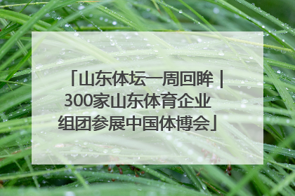 山东体坛一周回眸｜300家山东体育企业组团参展中国体博会