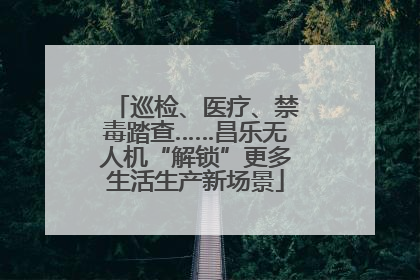 巡检、医疗、禁毒踏查……昌乐无人机“解锁”更多生活生产新场景