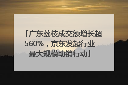 广东荔枝成交额增长超560%，京东发起行业最大规模助销行动