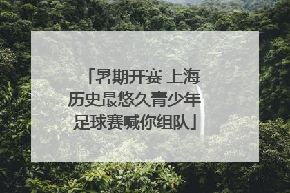 暑期开赛 上海历史最悠久青少年足球赛喊你组队
